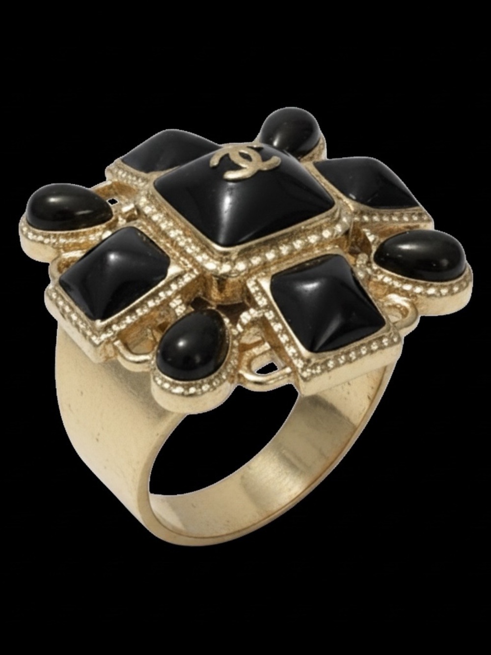 Upcycled CC  Button Cocktail Ring - Picture 3 of 7